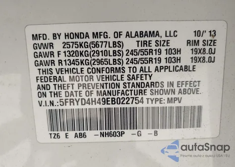 2014 Acura Mdx Technology Package из США, поврежденный, VIN 5FRYD4H49EB022754